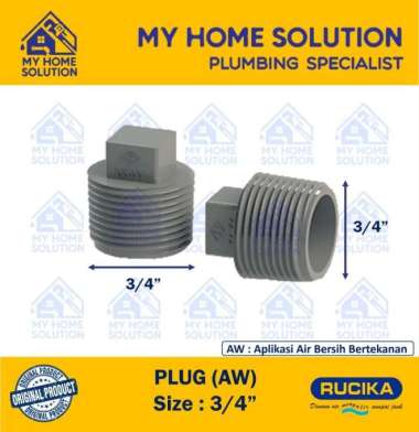 PLUG | DOP DRAT LUAR | CAP DRAT LUAR 3/4" RUCIKA Tipe AW