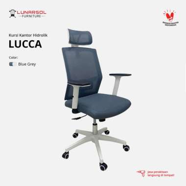 LUNARSOL LUCCA Kursi Jaring Hidrolik | Kursi Kantor | Kursi Kaki Roda