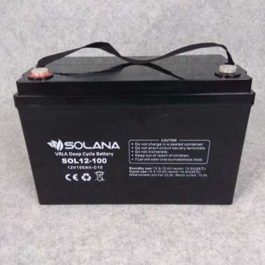 BATTERY VRLA DEEP CYCLE SOLANA 100AH 12V BATERAI AKI VRLA100AH 12V 100AH BATERAI UPS/SOLAR PANEL ORI
