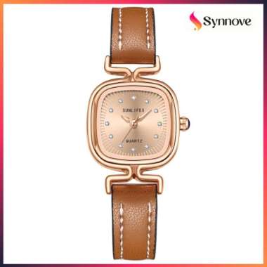 Jam Tangan Wanita Original Korea Retro Jam Tangan Wanita Elegan Kulit Jam Tangan Cewek Coklat Putih