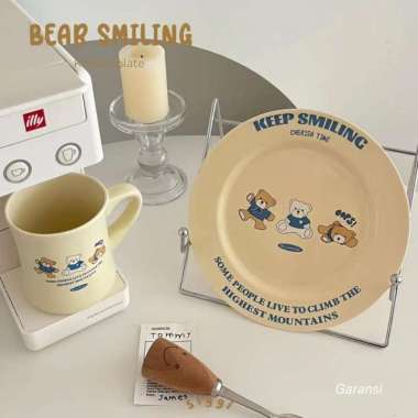 [siggi] BEAR SMILING Korean Aesthetic Plate / Piring Gelas Beruang gelas