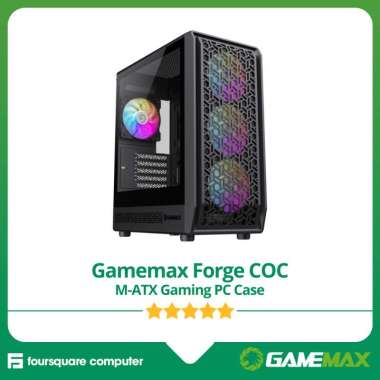 Gamemax Forge COC + 4x ARGB Fan Gaming PC Case Computer M-ATX