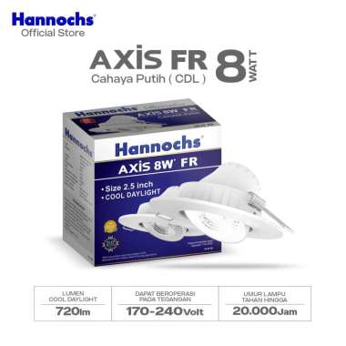 Hannochs Lampu Downlight LED Axis 8 Watt FR Cahaya Putih - Spotlight