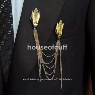 houseofcuff lapel pin brooch rantai jas pria Patzy gold
