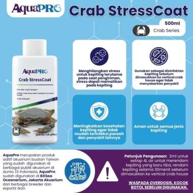AquaPro Crab StressCoat 500ml/16.9floz Penghilang Stress Budidaya Kepiting