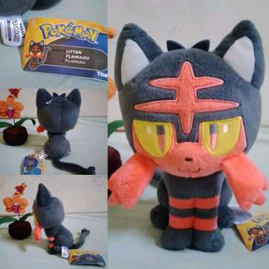 boneka pokemon litten nintendo plush doll takara tomy poke rare newtag A