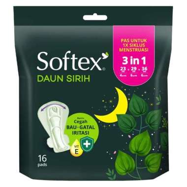 Softex Daun Sirih 3in1 Wing - 16 Pads