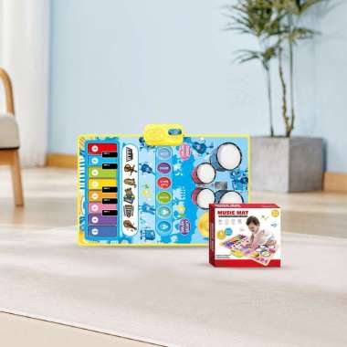 ONE-M378 Mainan Edukasi Anak Playmat 2IN1 Music Mat Piano Drum / Mainan Anak Karpet Alat Musik Bersu