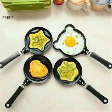 Teflon Karakter Mini Frying Pan Anti Lengket Penggorengan Telur Bintang