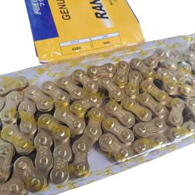 Rantai Emas FUKUKAWA 428H - 106L | Rantai Motor Emas | Motorcycle Chain (Gold)