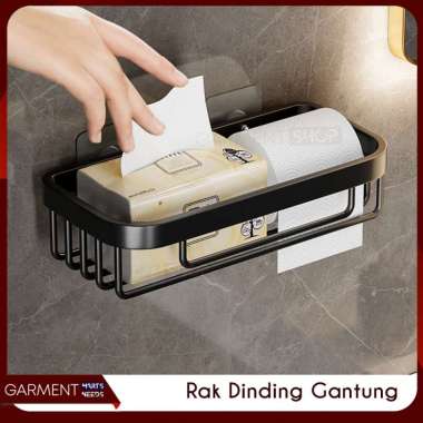 Keranjang Tempat Tisu Toilet Aluminium Basket Penyimpanan Skincare Box Gantung Dinding Kamar Mandi K