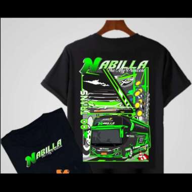 Kaos Baju BUSMANIA NABILA QQ TRANS anak dewasa BUS Bis mania Bismania S Hitam