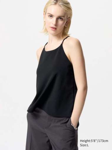 UNIQLO Kamisol Bra Kain Krep Crepe Jersey Camisole black M