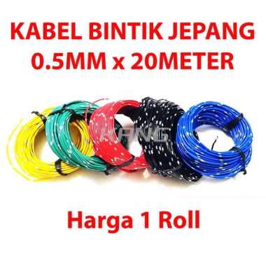 [1 roll] KABEL BODY / KABEL BINTIK JEPANG 0.5MM MOBIL MOTOR BERKUALITAS Hijau
