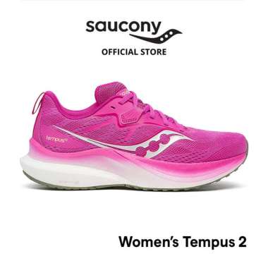 Sepatu Lari Wanita SAUCONY Shoes Tempus 2 Women, Medium - Fuchsia / Olivine 39