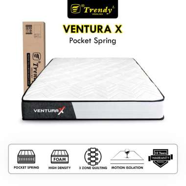Trendy Ventura X Pocket Spring - Motion Isolation - Mattress Vacuum - Kasur Spring Bed Dalam Box 35c