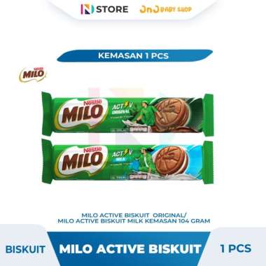 MILO ACTIVE BISKUIT RASA ORIGINAL/MILK KEMASAN 104gr 1Pcs MILO BISKUIT MILK
