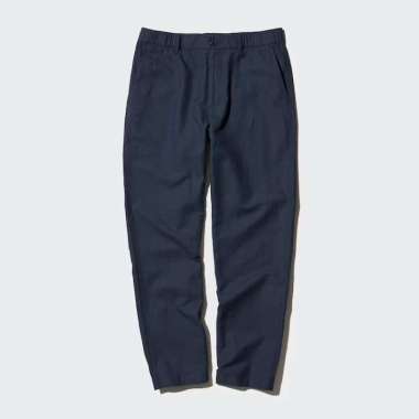 UNIQLO Celana Panjang Pria Rileks Linen Blend Relax Pants NAVY L
