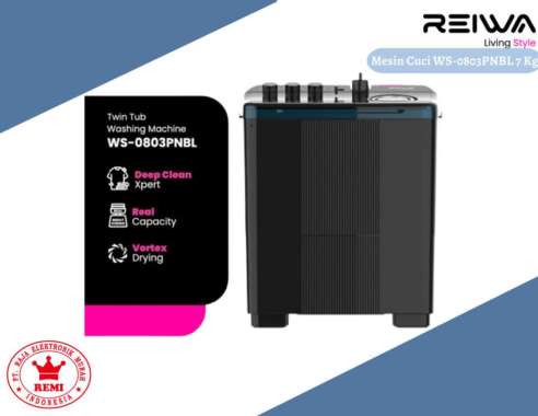 Reiwa Mesin Cuci 2 Tabung 7Kg WS-0803PNBL Prussian Blue