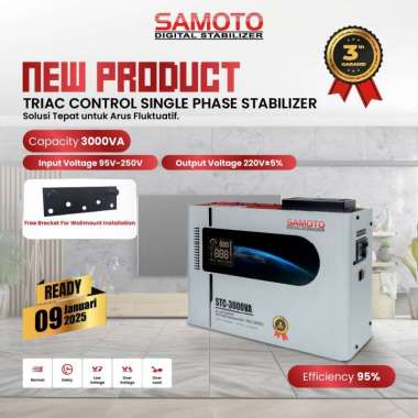 SAMOTO STC3000VA - STABILIZER TRIAC CONTROL SERIES SAMOTO 3000VA SINGLE PHASE