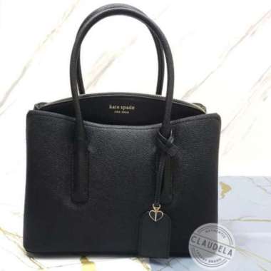 KATE Spade Margaux Top Handle Satchel Medium in Black Leather