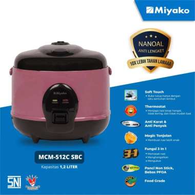 Magic Com Miyako 1.2 Liter MCM 512 C SBC Rice Cooker Miyako MCM 512C SBC Garansi Resmi
