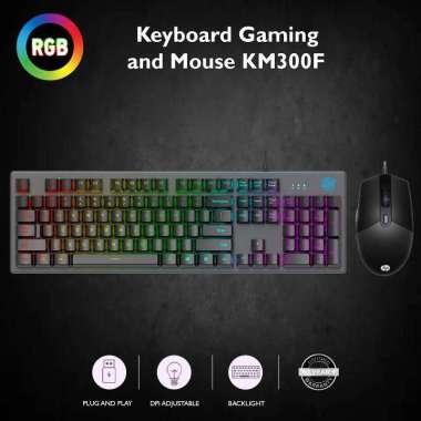 Keyboard Mouse Gaming HP KM300F Combo RGB