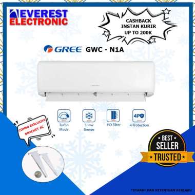 GREE AC DELUXE STANDARD N1A Series 2 PK - BLACK DIAMOND FIN KOMPRESOR