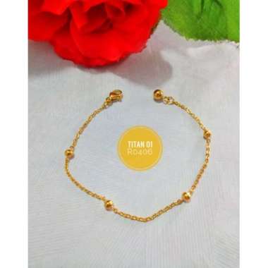 [ACC PEKANBARU] GELANG RANTAI BOLA TITANIUM ANTIKARAT TERLARIS 18cm
