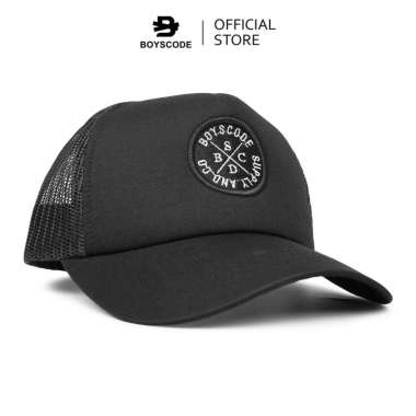 BOYSCODE Topi Trucker Distro Pria Wanita Exclusive Supply and Co Black / Topi Jaring Hitam Kekinian