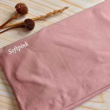 Jilbab Bergo Instan Jersey Syria Non Pet - Panjang dan Nyaman Softpink
