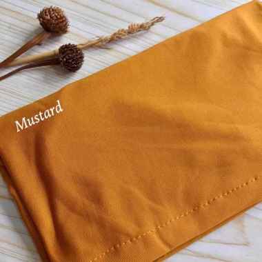 Jilbab Bergo Instan Jersey Syria Non Pet - Panjang dan Nyaman Mustard
