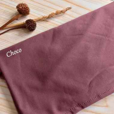 Jilbab Bergo Instan Jersey Syria Non Pet - Panjang dan Nyaman Choco