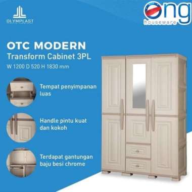 Lemari Baju Pakaian Plastik Kaca 2 & 3 Pintu Olymplast Transform Modern & Classic OTC03PL OTC02PL Be