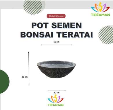 pot semen bonsai teratai / pot estetik bonsai teratai / pot beton bonsai teratai [reguler termasuk p