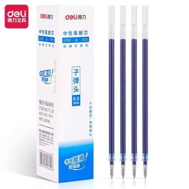 Deli Gel Pen Refill/ Isi Pulpen Gel 0.5mm Panjang Pulpen 132mm S760 Biru