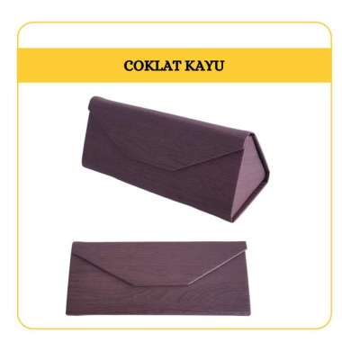 KOTAK KACAMATA LIPAT kulit box kacamata hardcase kacamata lipat segitiga ringan anti pecah [KLS] COK