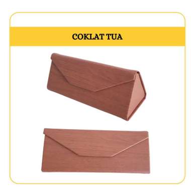 KOTAK KACAMATA LIPAT kulit box kacamata hardcase kacamata lipat segitiga ringan anti pecah [KLS] COK