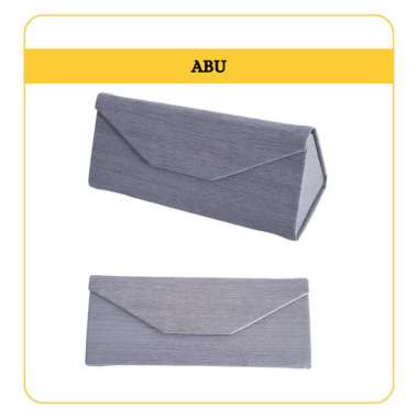 KOTAK KACAMATA LIPAT kulit box kacamata hardcase kacamata lipat segitiga ringan anti pecah [KLS] ABU