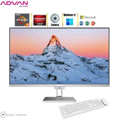 ADVAN AIO All in One PC Amd Ryzen 5 3500U RAM32GB SSD1TB +1TB HDD 24'' 99% Srgb Windows 11 SSD512GB/