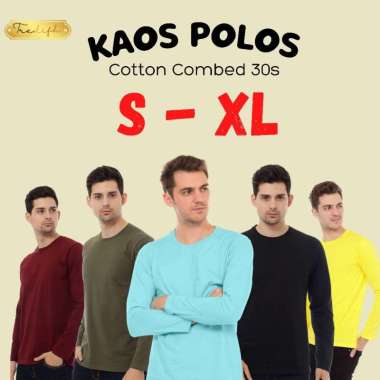 KAOS POLOS PRIA LENGAN PANJANG S - XL (PREMIUM SOFT COTTON COMBED 30s) Army S