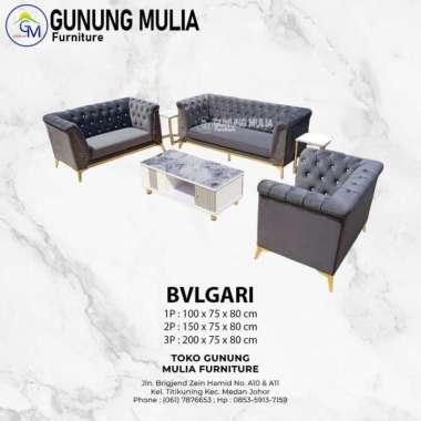 Sofa Tamu 321 BVLGARI Bahan Kain Baldu Meja Tamu