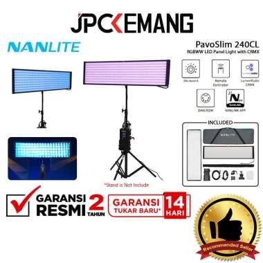 JPC KEMANG Nanlite PAVOSLIM 240CL RGB LED Panel Light Pavo Slim 240 CL Lighting Studio GARANSI RESMI