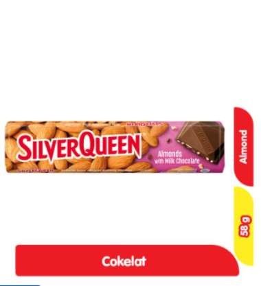 SilverQueen Cokelat Susu Batang Almond 58 g