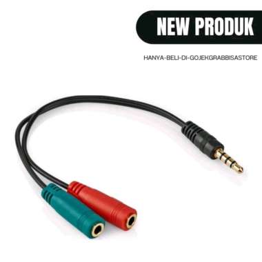 AUDIO 3.5mm SPLITTER to MIC AND HEADPHONE RED GREEN Converter 2-1 pin for smartphone, tablet pc or l