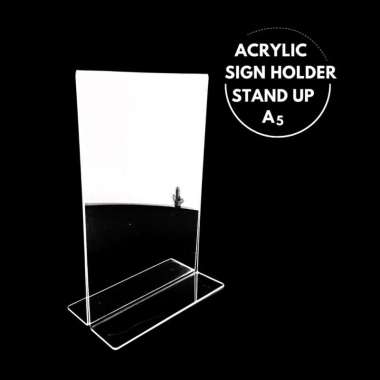 Tent Card Holder | Tempat QRIS Akrilik | Sign Holder Stand Up Acrylic A4 & A5 | Tempat Brosur Akrili