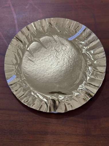 (10 Pcs) Piring Kertas Kue Ulang Tahun Ultah Warna Silver Emas Emas