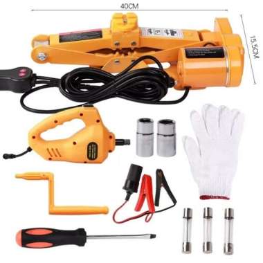 dongkrak mobil jembatan hidrolik elektrik set plus obeng elektrik ban