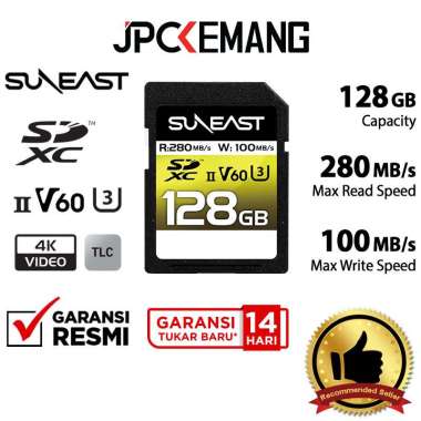JPC KEMANG Suneast SDXC 128GB 280MB/s UHS-II V60 Series Memory Card SDHC 128 GB SE-FS2128G26W1F GARA