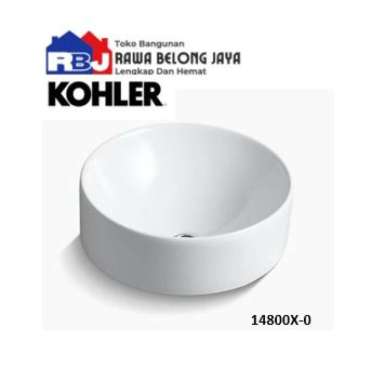 KOHLER Wastafel Vessel Bulat 17" / Kohler 14800X-0 Vox Wastafel Vessel Bulat tanpa Dek Kran 17in